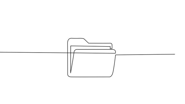 Continuous Line Drawing of a File Folder