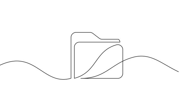 Folder File One Line Drawing Animation