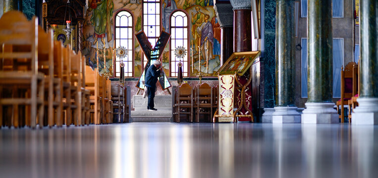 Innenansicht der Agios Andreas Kirche in Patras, Peleppones (Griechenland)