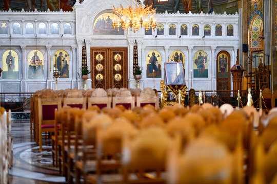 Innenansicht der Agios Andreas Kirche in Patras, Peleppones (Griechenland)