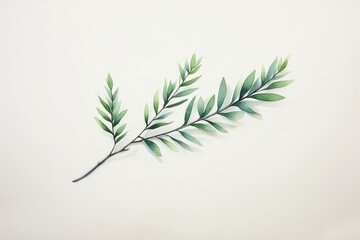 Fototapeta premium Aesthetic watercolor background tree branch plant.