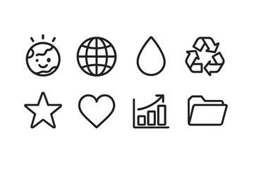 Eco, nature line icon set. Environment, sustainability outline icons collection