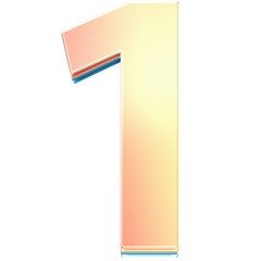 Golden Pink Shiny Number 1 with Glossy Crystal Effect for Stylish Design Projects