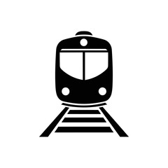 Railway, Rail station icon logo flat vector design