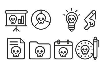 Business, analytics line icon set. Presentation, analysis, chart, idea outline icons