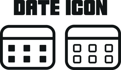 Two simple calendar icons representing date selection and scheduling vector
