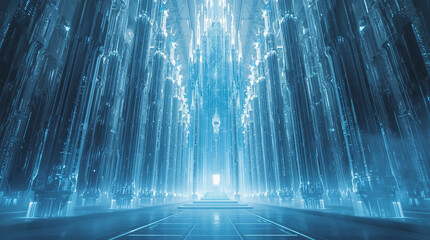 Catedrales de datos de cristal futurista