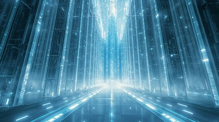 Catedrales de datos de cristal futurista