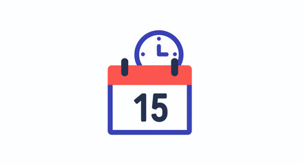 Calendar with Clock Icon - Time Management and Scheduling Concept.