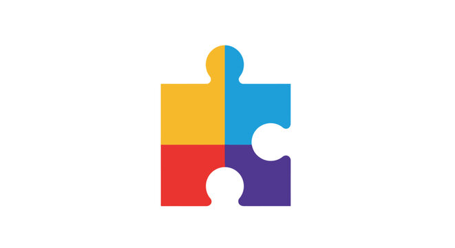 Colorful Puzzle Piece Symbolizing Connection and Problem Solving.