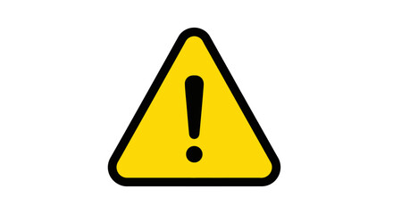 Yellow triangle warning sign with black exclamation point symbol for caution.