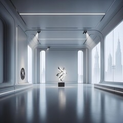 Futuristic Minimalist Art Gallery: A Sublime Convergence of Architectural Elegance, Soft Illumination, and the Mystique of Gorgeousarchiva Innovation in Harmony.