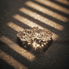 Illuminated Whispers: A Macro Ode to Dappled Light and Translucent Particles Creating Ethereal, Intricate Abstractions on Rich Textured Surfaces Inspired.