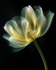 illuminate transparent flower on black background