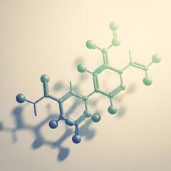Elegant Vintage Illustration of the Insulin Molecule: Embracing Stunning Smooth Gradients, Minimalist Design, and Subtle Organic Textures in Scientific Artistry.