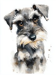 miniature schnauzer puppy illustration