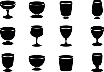 Assorted glassware vector illustration on white background perfect for designs