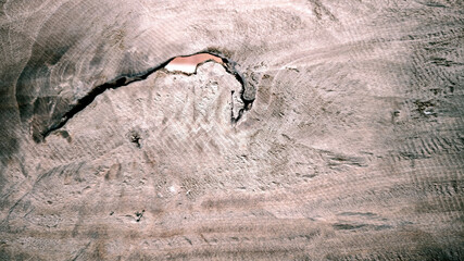 Wood texture with natural cracks and grain pattern in light brown color creating rustic feel