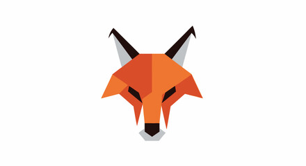 Geometric Fox Head Logo Design.