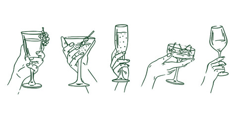 Hand Drawn Chalk Cheers Hands