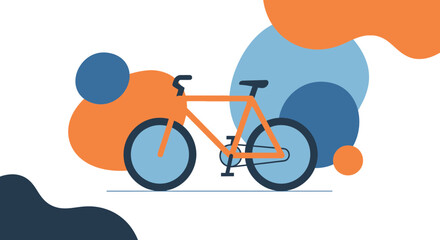 Orange Bicycle with Abstract Shapes.