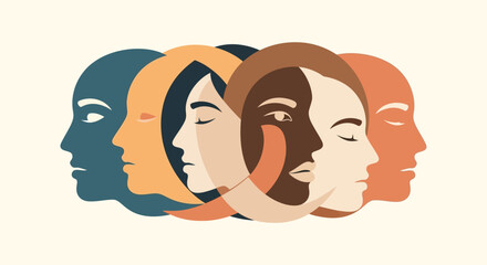 A row of diverse faces representing different identities.