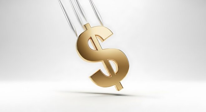 Falling Dollar Sign - Economic Downturn and Financial Instability Concept.