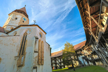 Prejmer Fortified Church, a UNESCO World Heritage site, showcasing historic Romanesque architecture and defensive elements in Transylvania. UNESCO site of Romania