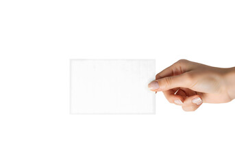Obraz premium Hand holding a blank card, ready for any message or design. It's a simple, elegant image.