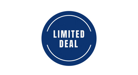 Blue limited deal badge isolated on transparent background
