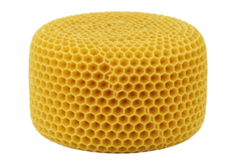 Isolated honeycomb pattern, yellow color, hexagonal cell structure, abstract design block