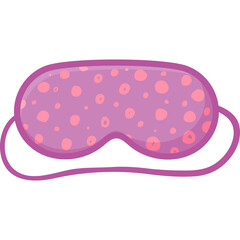 A Light Purple Sleeping Mask With Pink Polka Dots And A Thin Strap For Eye Comfort During Sleep
