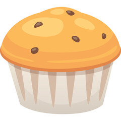 A Delicious Chocolate Chip Muffin Rises From Its Wrapper Against A Clean Background
