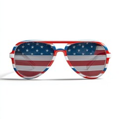 4th of July Aviator Sunglasses in Red, White, Blue Colors with Flag and Stars. JPG Image for Fashion & Summer