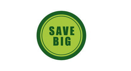 Save big badge isolated on transparent background