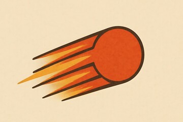 Meteor streak or comet tail icon