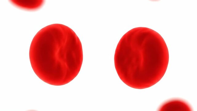 Abstract red round shape expanding and shrinking on a white background. Concept of motion, power and abstract art. Digital animation.