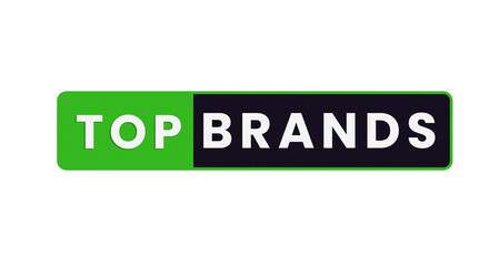 Top brand sign isolated on a transparent background for marketing promotion