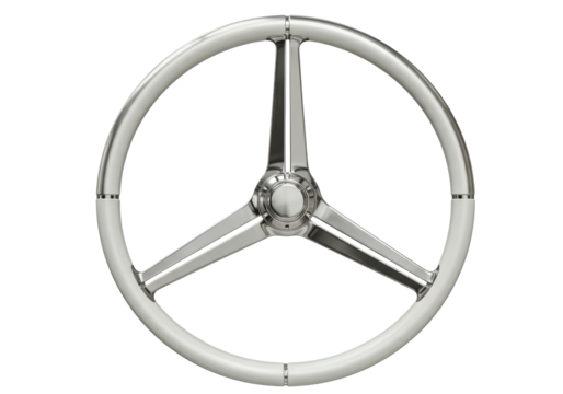 Isolated steering wheel with chrome spokes, an auto part for vehicles and automobiles