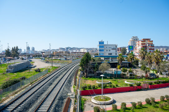  Two-track railway in Durres, Albania 03.03.2025