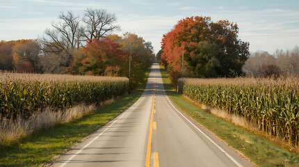 Fototapeta premium country road in autumn