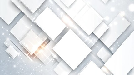 Fototapeta premium Geometric Harmony: A sophisticated arrangement of overlapping geometric shapes creates a modern, abstract visual, showcasing a clean, minimalist aesthetic with light and shadow.
