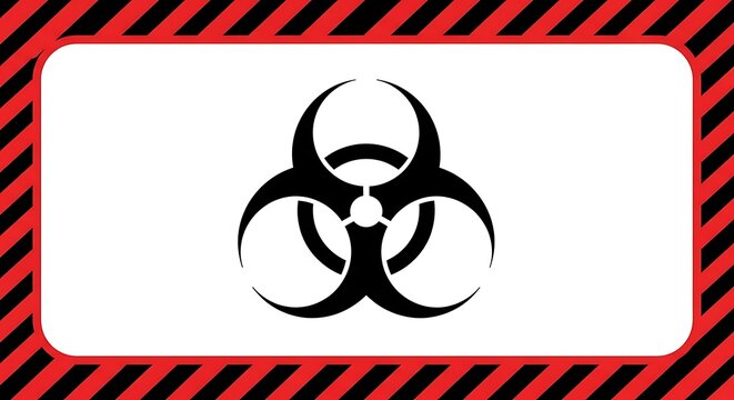 Biohazard warning sign biological hazard symbol danger caution health risk infection virus bacteria lab