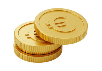 Isolated stack of euro coins, currency of Europe, European countries, financial concept