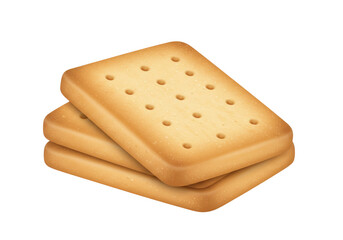 Isolated food photography of stacked crackers, savory baked snacks, tasty and delicious