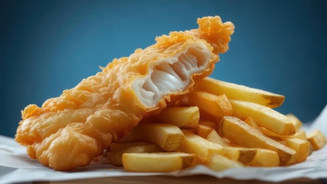 Golden, crispy fish and chips with perfect texture, ready to serve for a classic meal or menu