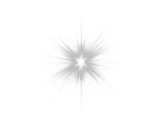 Fototapeta premium Bright gray PNG star with glowing sparkles and radiant highlights. Luminous beams create dynamic and festive visuals. Transparent shining sun with bright flashes enhances elegance and magic.