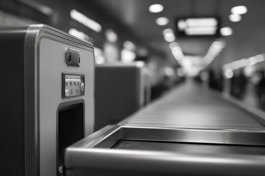 Airport Body Scanner. Digital Display Computer Key Equipment for Security Check of Passengers