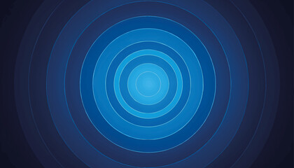 Abstract blue background with concentric circles. Hypnotic ripple effect vector illustration. Modern geometric design for wallpaper or banner