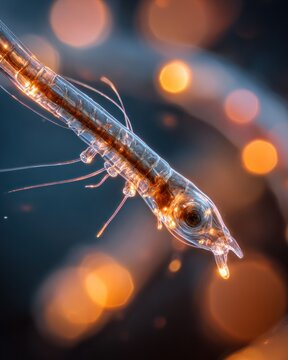 Copepod crustacean closeup underwater